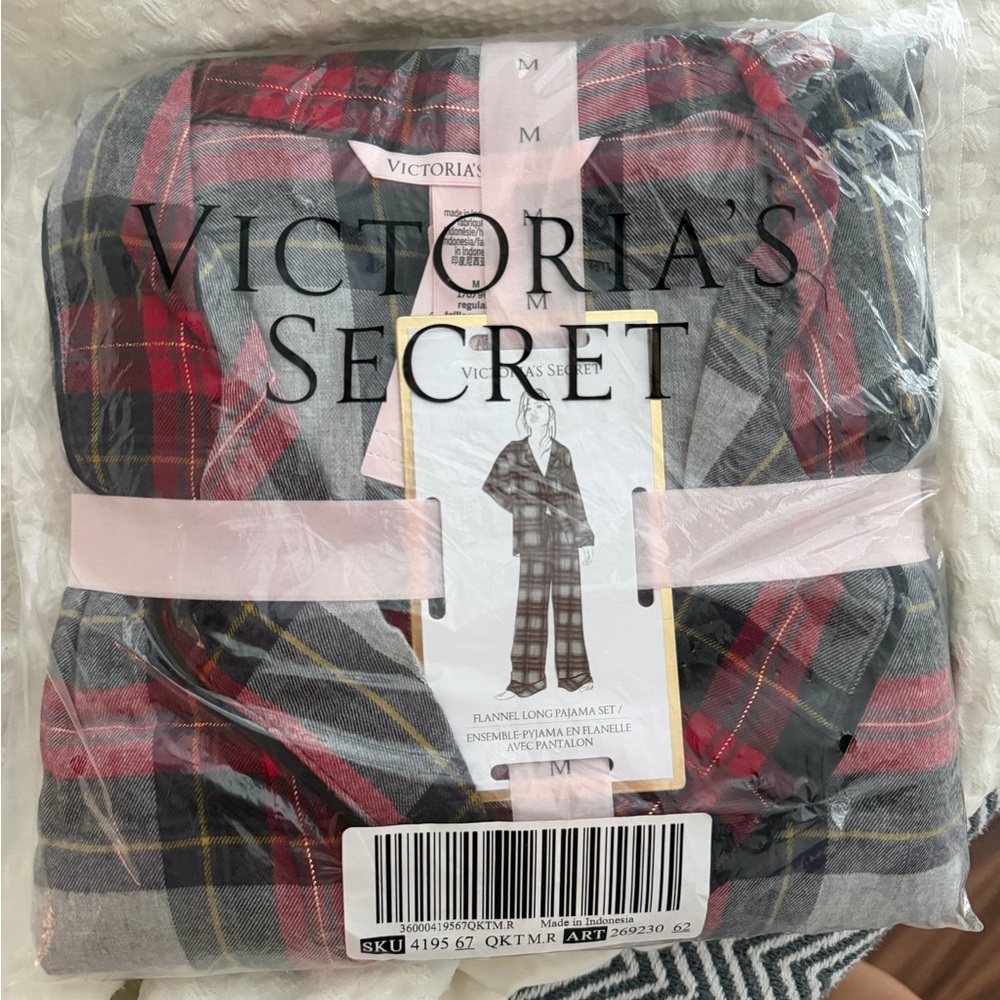 Victoria’s Secret Red and Gray Plaid Pajama Set